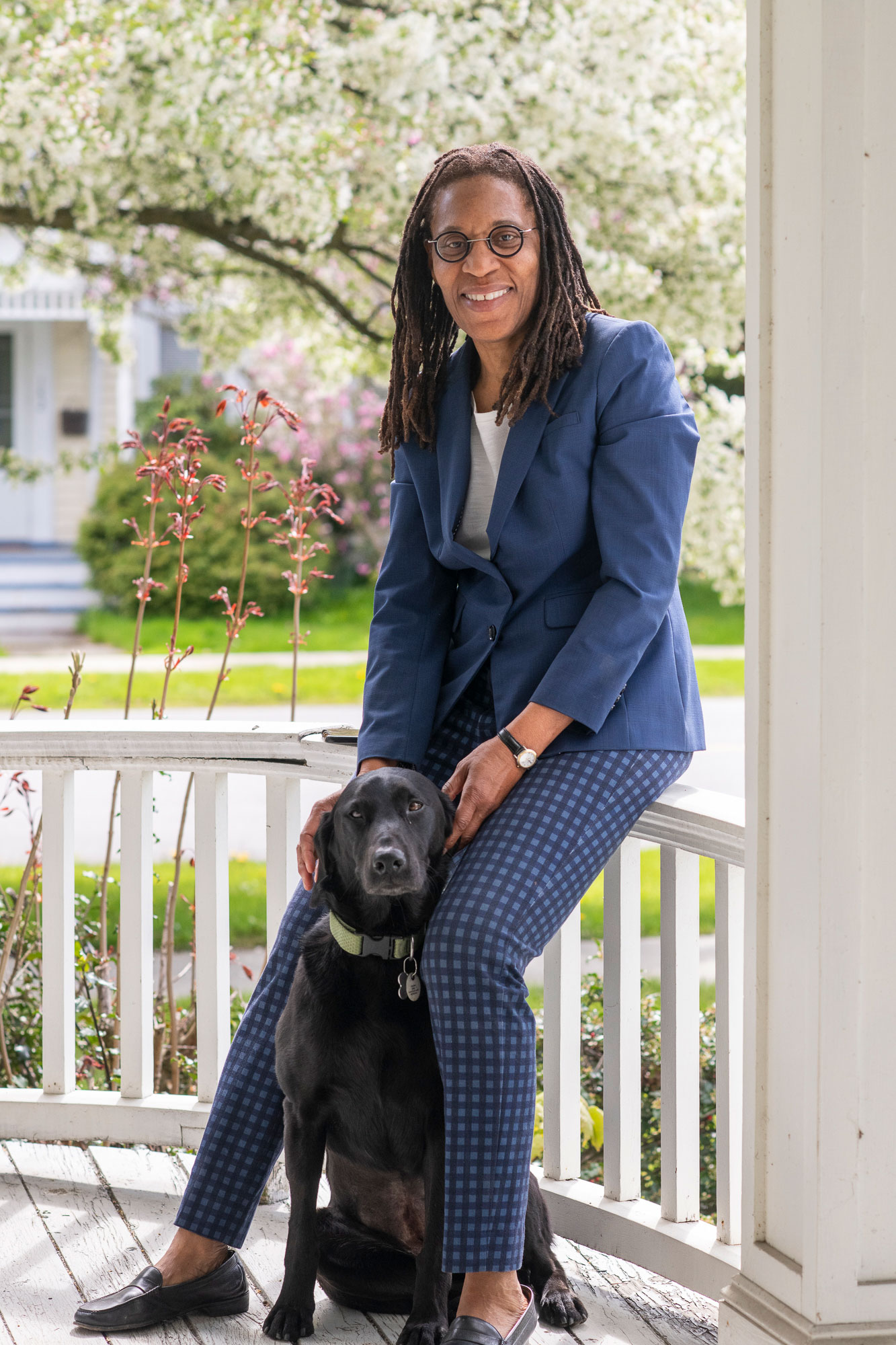 Wilda L White with dog Marley